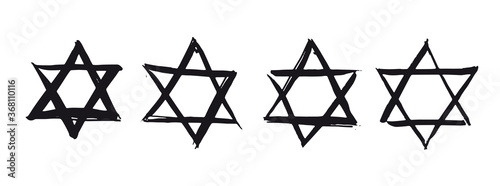 Star of David. Hand-drawn style. Vector. 