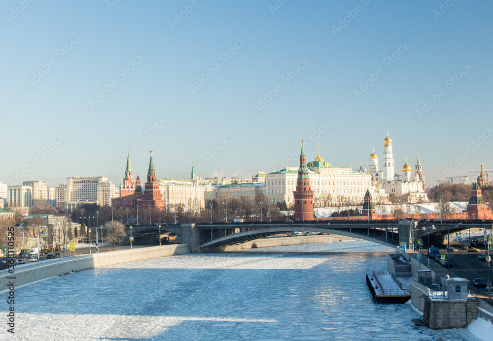 The Moscow Kremlin. View from Patriarshy Bridge