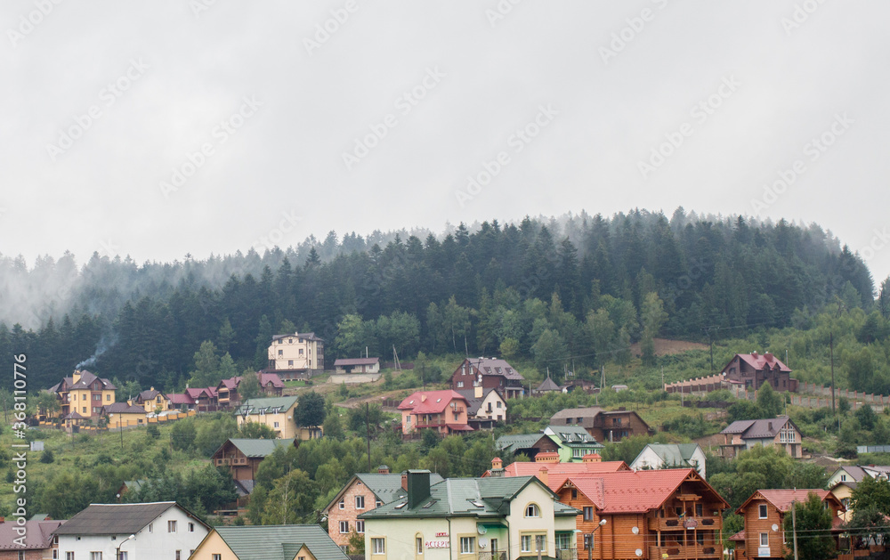 Skhidnytsia village in mountains, Western Ukraine