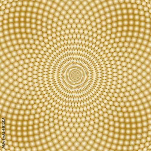 Abstract golden honeycomb from the center outward