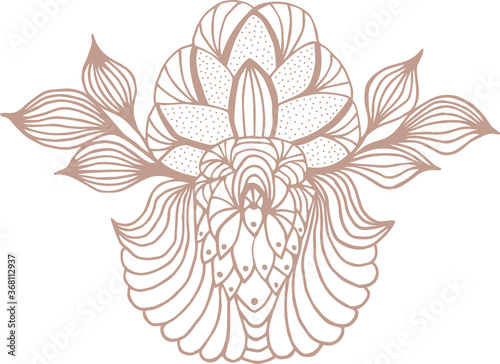 Hand drawn zentangle flower