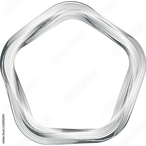 Metal chrome frame polygon zentangle