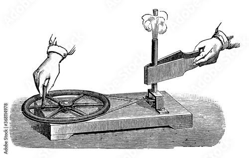 Whirling table, vintage illustration.