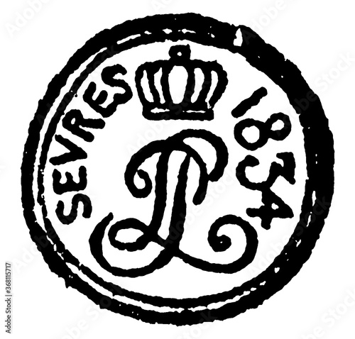 Porcelain Marks, vintage illustration.