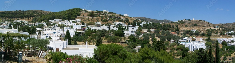Grèce - Les Cyclades - Île de Paros - Vue panoramique de Lefkes