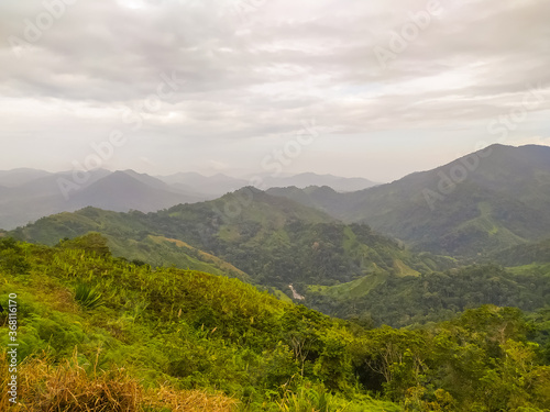 Colombian mountain landscapes on the way to the jungle city of the Indians of Ciudad Perdida