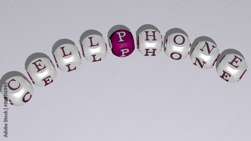 combination of CELLPHONE built by cubic letters from the top perspective, excellent for the concept presentation. mobile and smartphone combination of CELLPHONE built by cubic letters from the top perspective, excellent for the concept presentation. mobile and smartphone