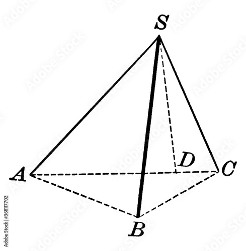 Trihedral Angle, vintage illustration.