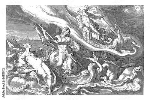 Juno complains to Thetis and Oceanus, vintage illustration. photo