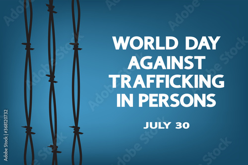 World Day against Trafficking in Persons concept, banner, card. 