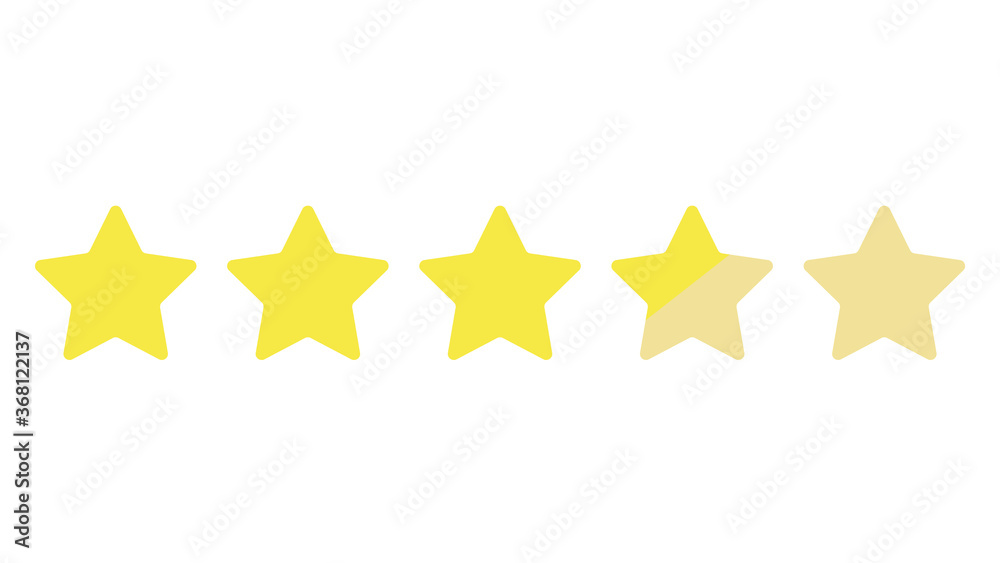 Five stars customer product rating. Illustration symbol. Shining stars. Vector illustration.