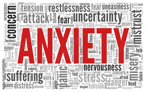 Anxiety word cloud isolated on a white background