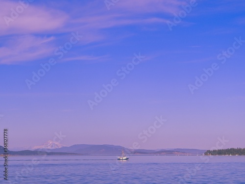 Purple sunset at the shore of Sidney BC, Vancouver Island © pr2is