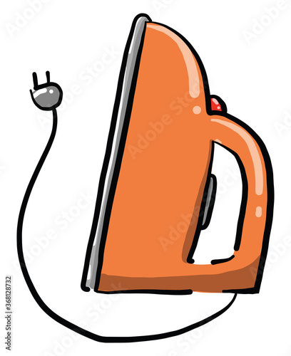 Orange iron, illustration, vector on white background