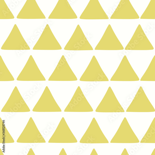 Triangle seamless pattern. Vintage yellow abstract geometric background for fabric, textile, wrapping paper, scrapbooking. Surface pattern vector design.