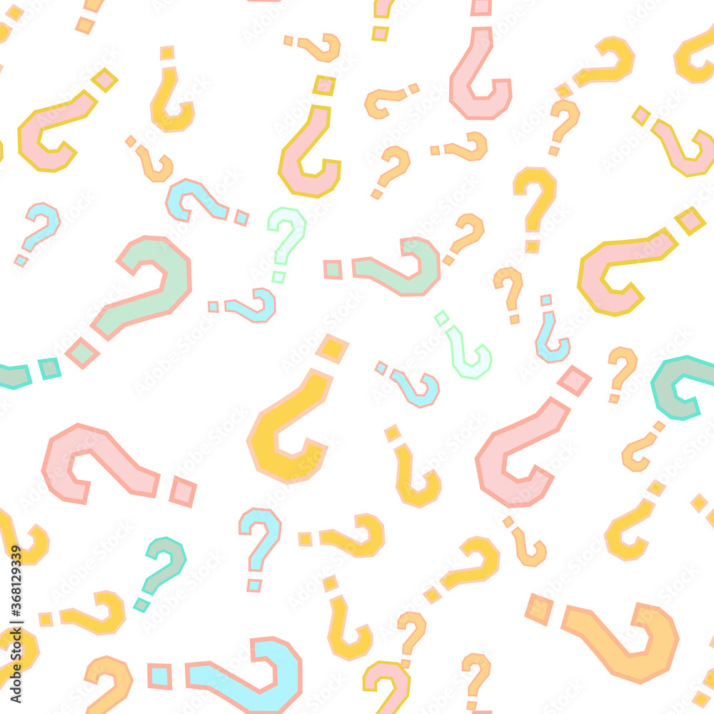 Quiz seamless pattern. Question marks, doubt, faq