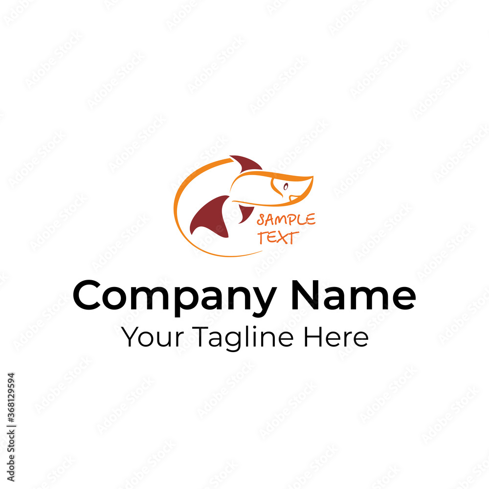 Orange Fish Simple Logo Vector