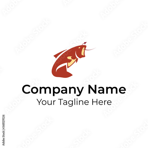 Red Fish Brave Logo Vector