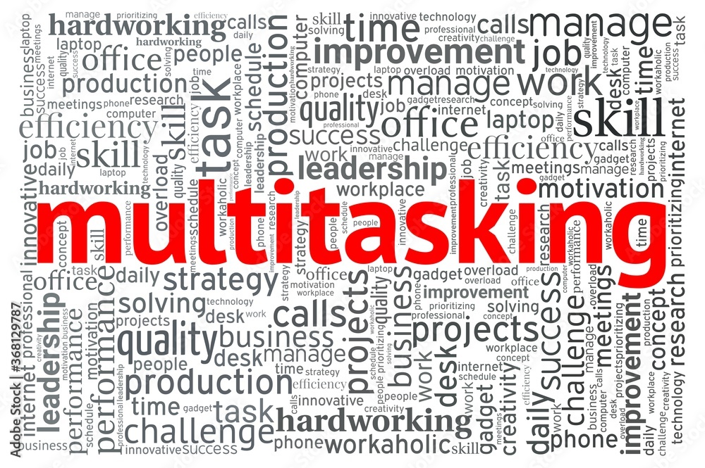 Fototapeta premium Multitasking word cloud isolated on a white background