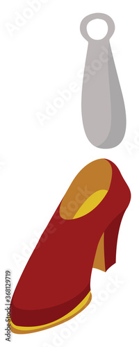 Shoe horn, illustration, vector on white background