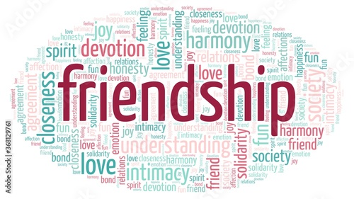 Friendship word cloud isolated on a white background