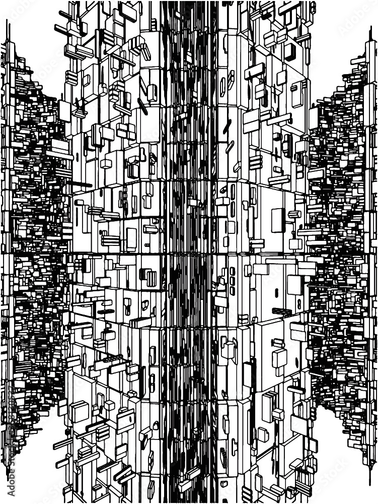 Obraz premium Abstract Urban City Building Vector