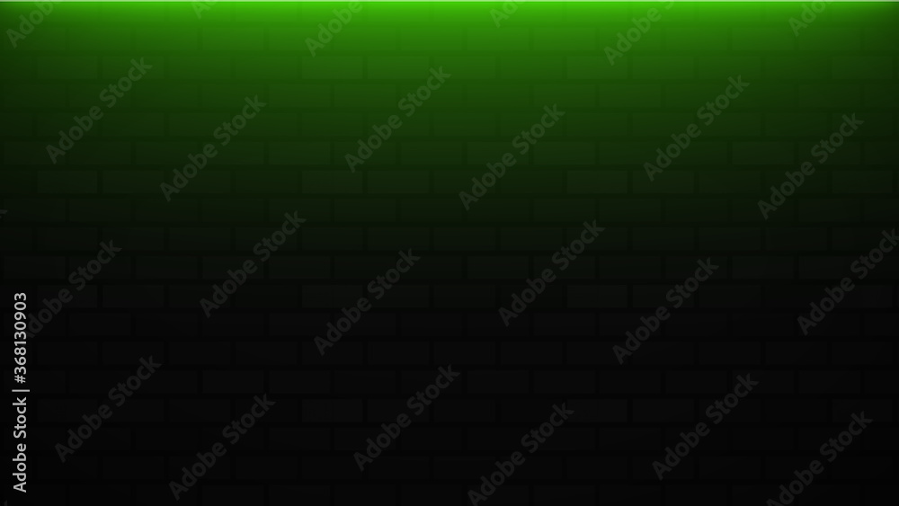 Empty brick wall with green neon light with copy space. Lighting effect green color glow on brick wall background. Royalty high-quality free stock photo image of blank, empty background for texture Empty brick wall with green neon light with copy space. Lighting effect green color glow on brick wall background. Royalty high-quality free stock photo image of blank, empty background for texture