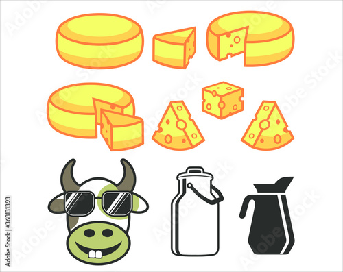Charming cheese vector.