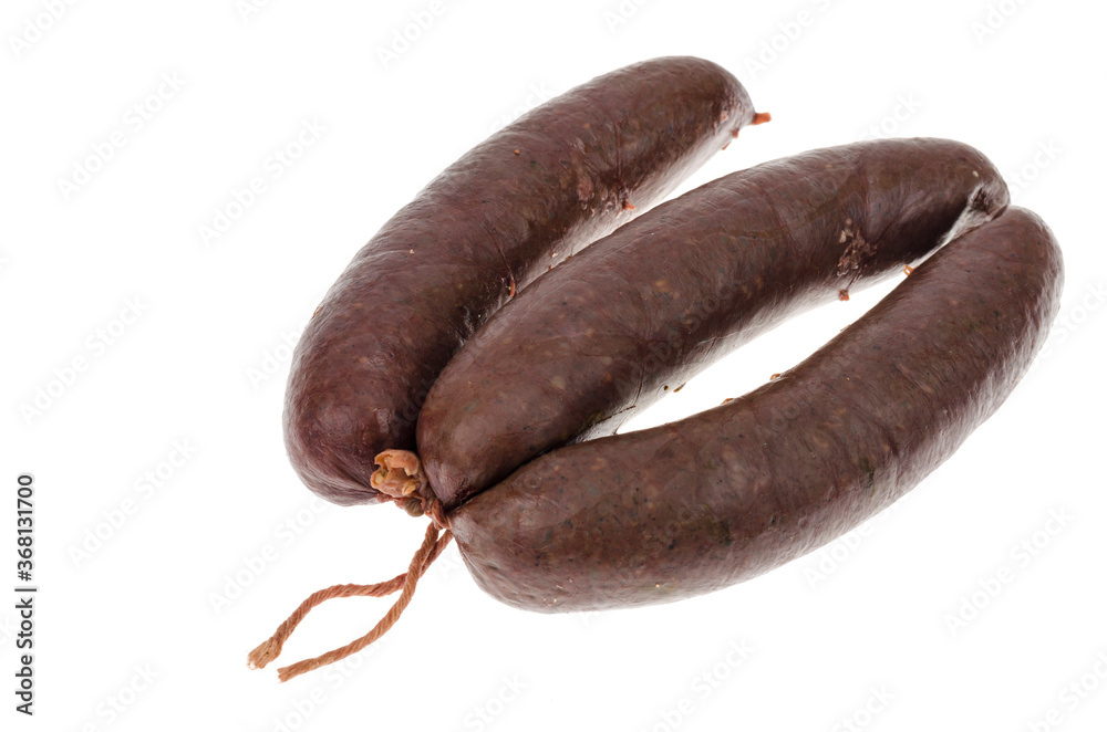 Black pudding isolated on white background. Photo Black pudding isolated on white background. Photo