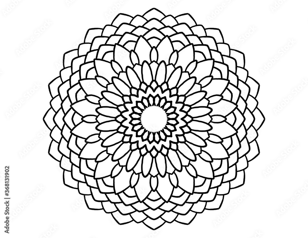 mandala zen flower stencil for crayon coloring Stock Illustration