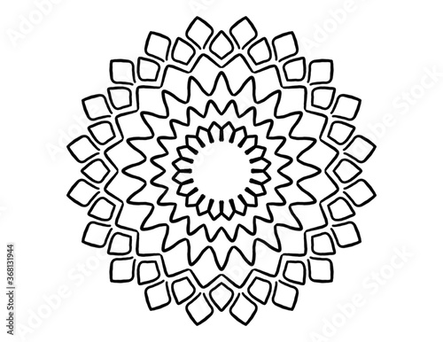 mandala zen flower - stencil for crayon coloring