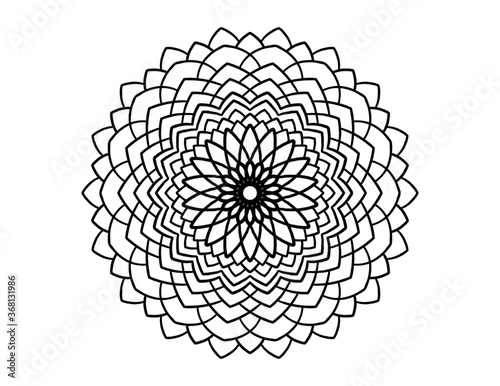 mandala zen flower - stencil for crayon coloring