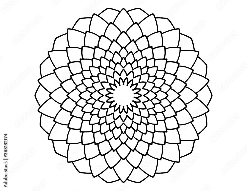 mandala zen flower - stencil for crayon coloring