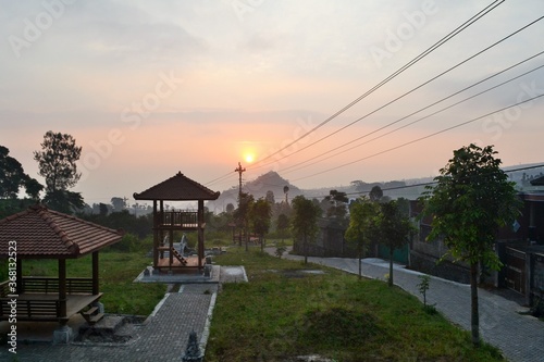park at surise at Tlahab rest area, central java, indonesia