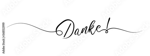 danke letter calligraphy banner black color