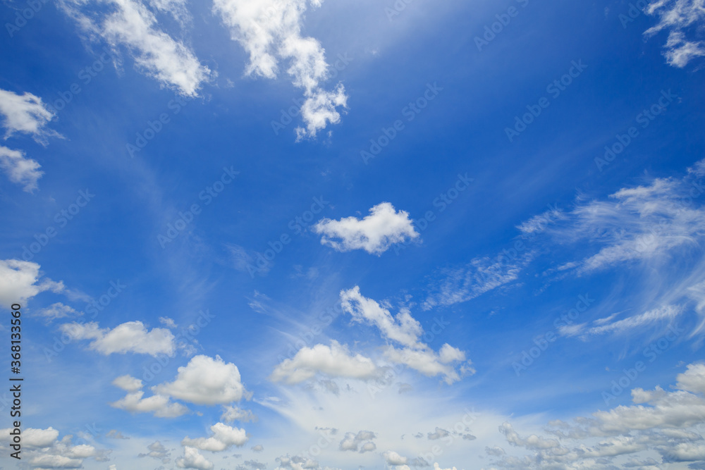 Beautiful blue sky with clouds background, Nature weather,
