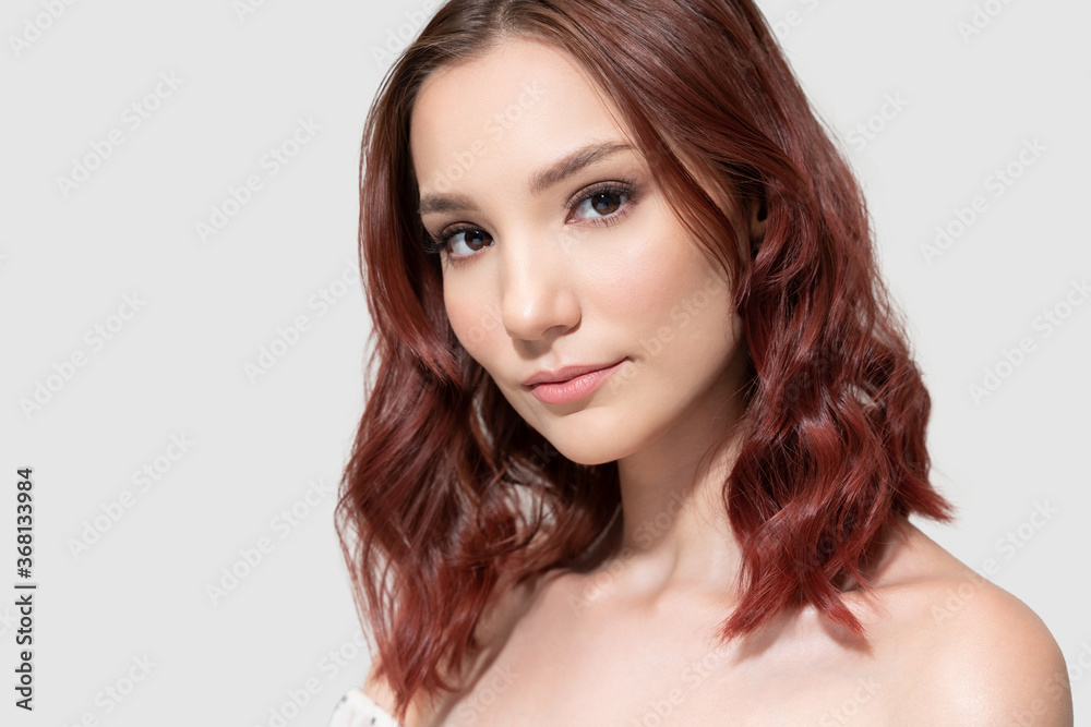 Pretty Young Woman Against Gray Background Pretty Young Woman Against Gray Background