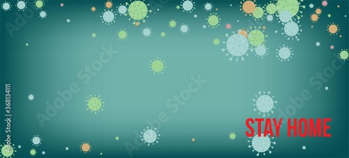 Stay Home Quarantine Banner. Virus Protection Flat Corona Web Page. 