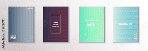 Wavy Minimal Cover Vector Set. Cool Technology Background. Light 