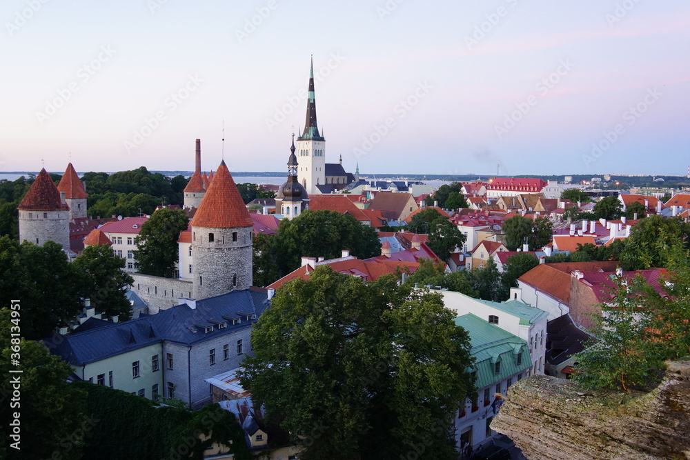 Panoramic view of Tallinn old town Estonia