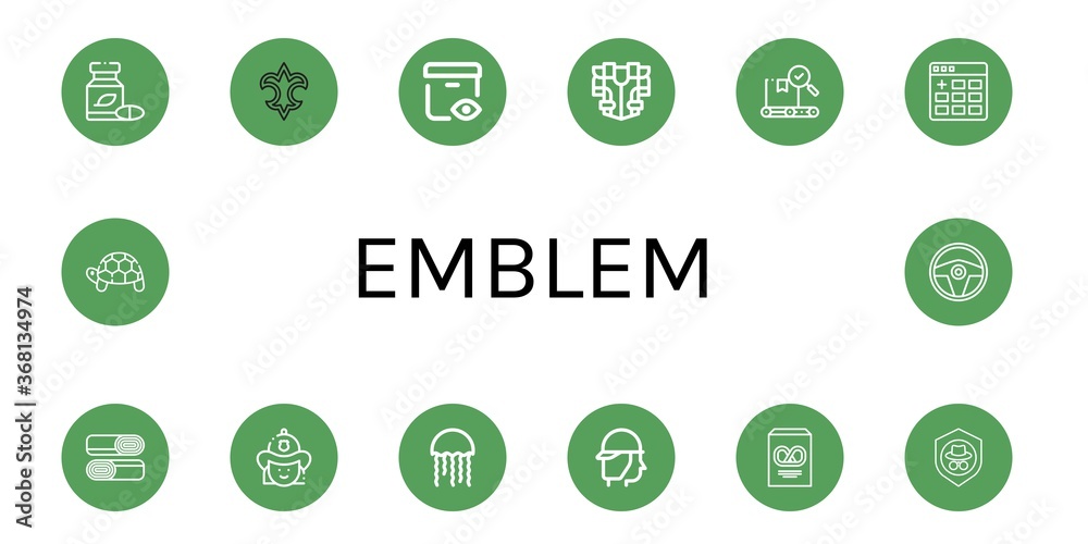 emblem simple icons set emblem simple icons set