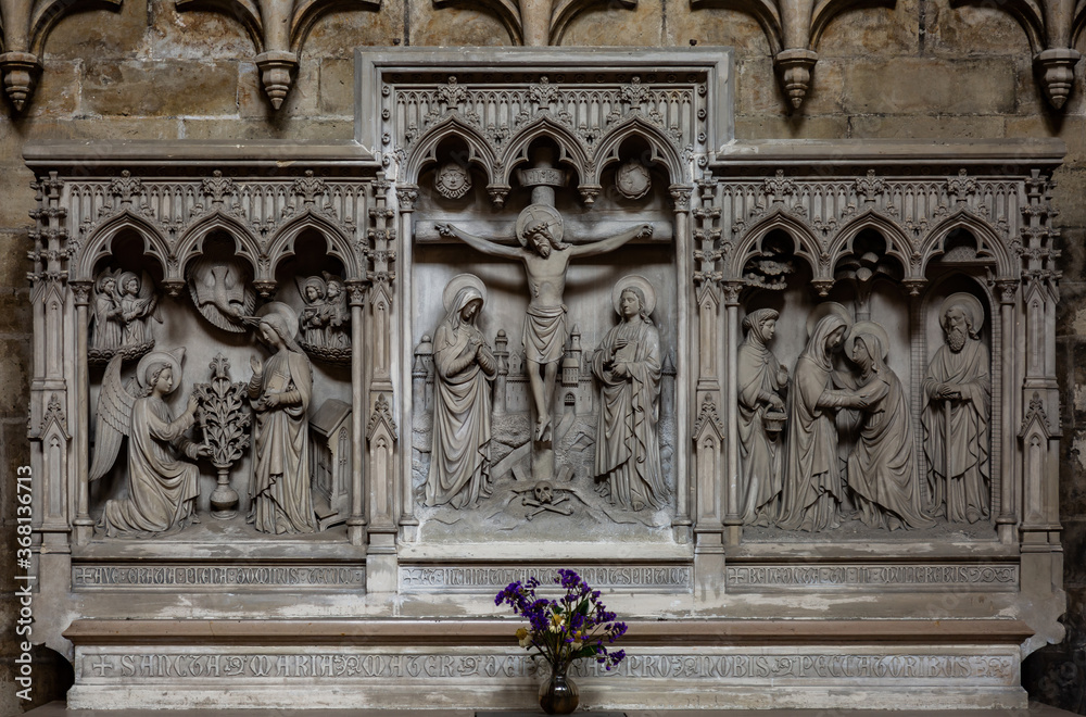 relief sculpture of Jesus christ brussels church interior