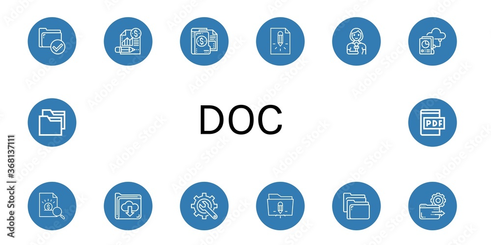 doc simple icons set doc simple icons set