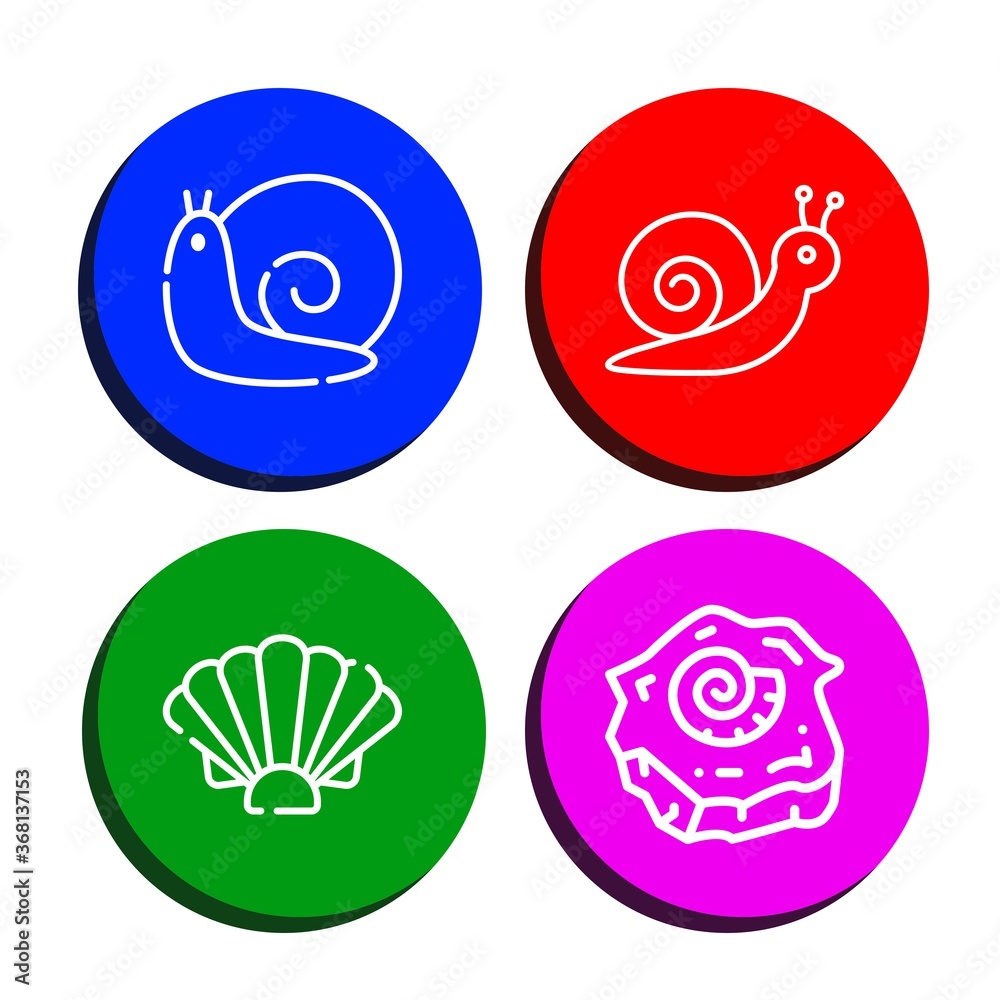 snail simple icons set