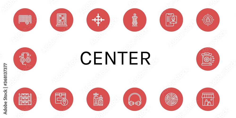 center simple icons set center simple icons set