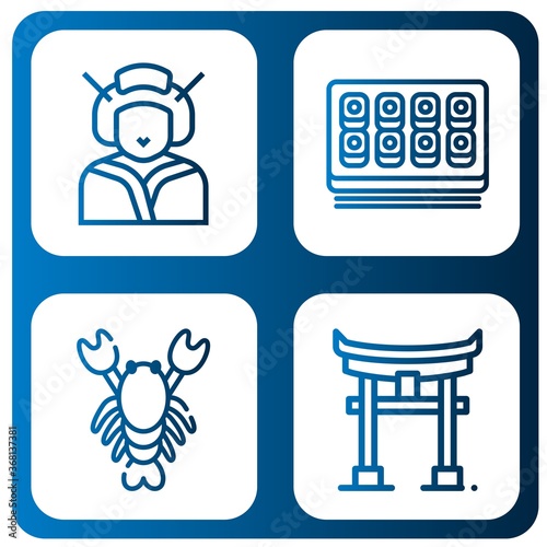 sushi simple icons set