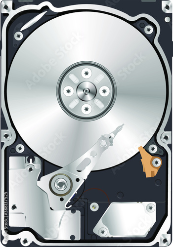 Open hard drive HDD Vector illustration