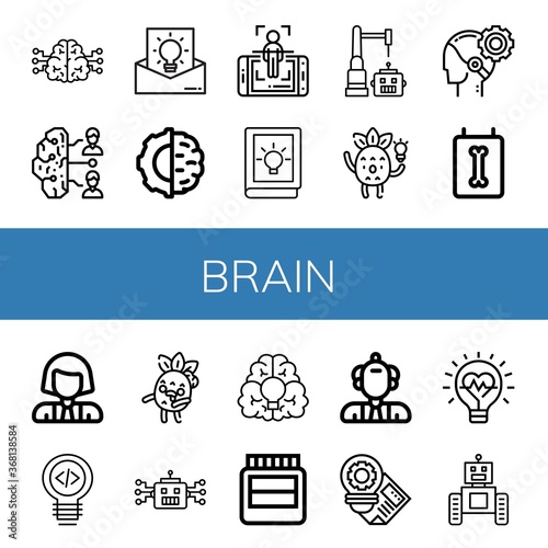 Set of brain icons