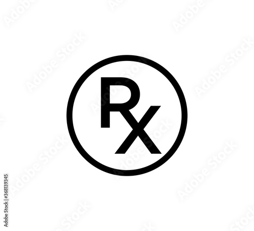 RX medical icon vector logo design template