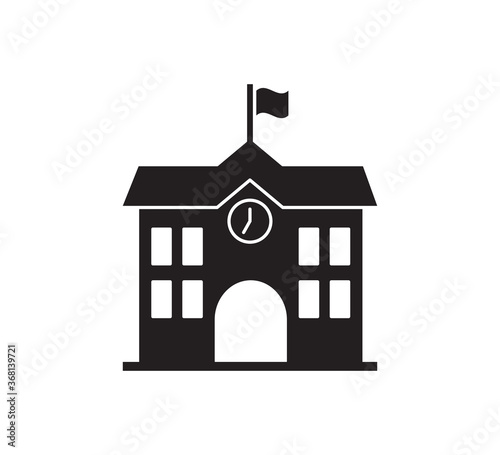 Building school icon vector logo design template